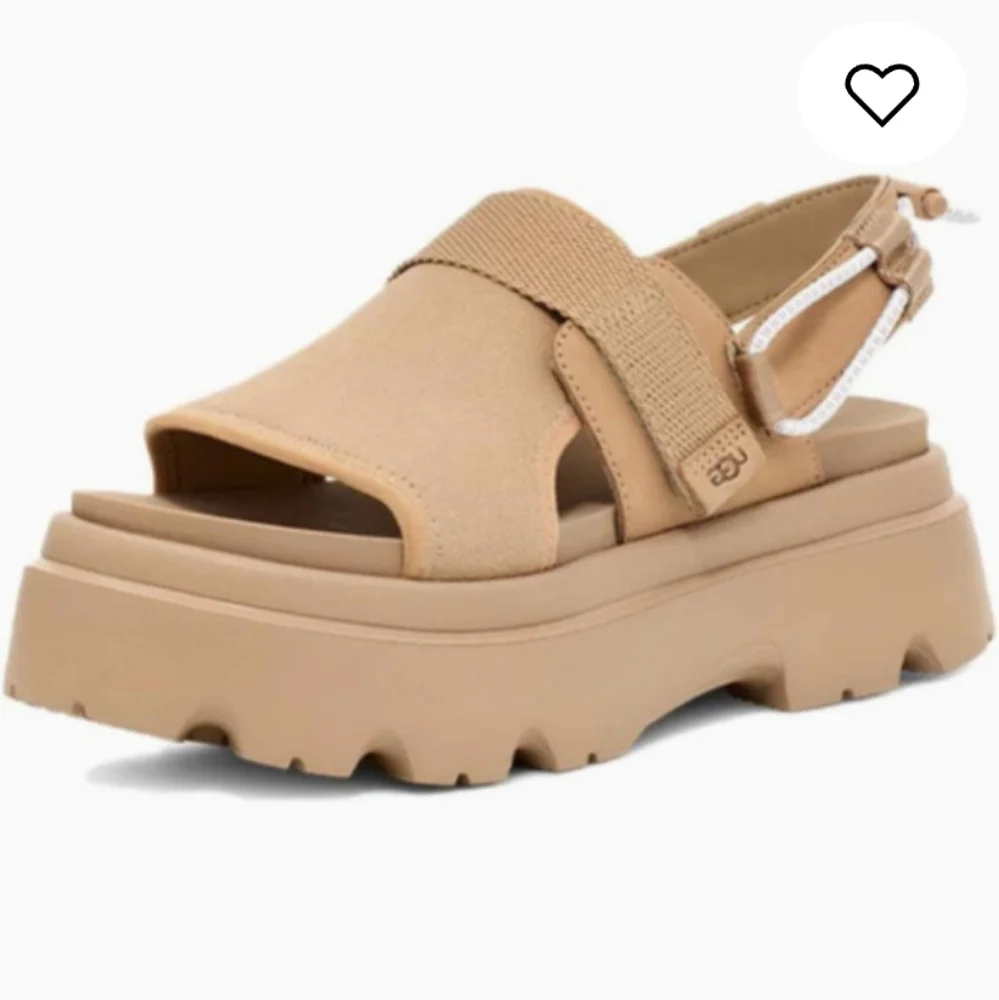 Ugg Cady Plateform Sandals In Sand Suede Leather Designer Summer Walking Shoe 78 - Picture 2 of 11